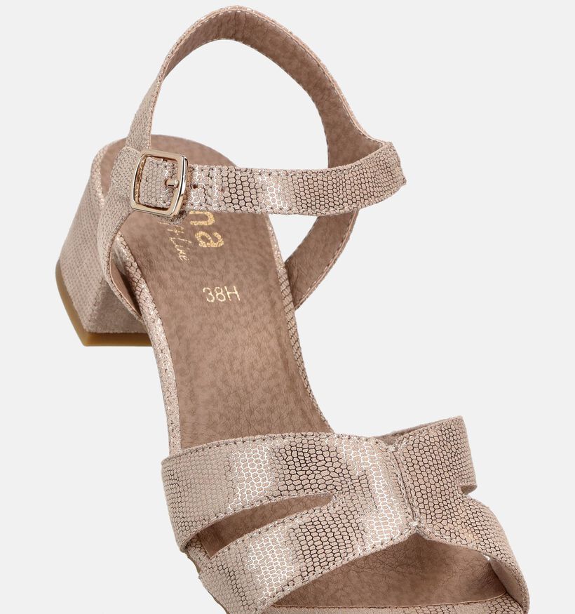 Jana Ros&eacute; Gouden Sandalen met Blokhak voor dames (371799)