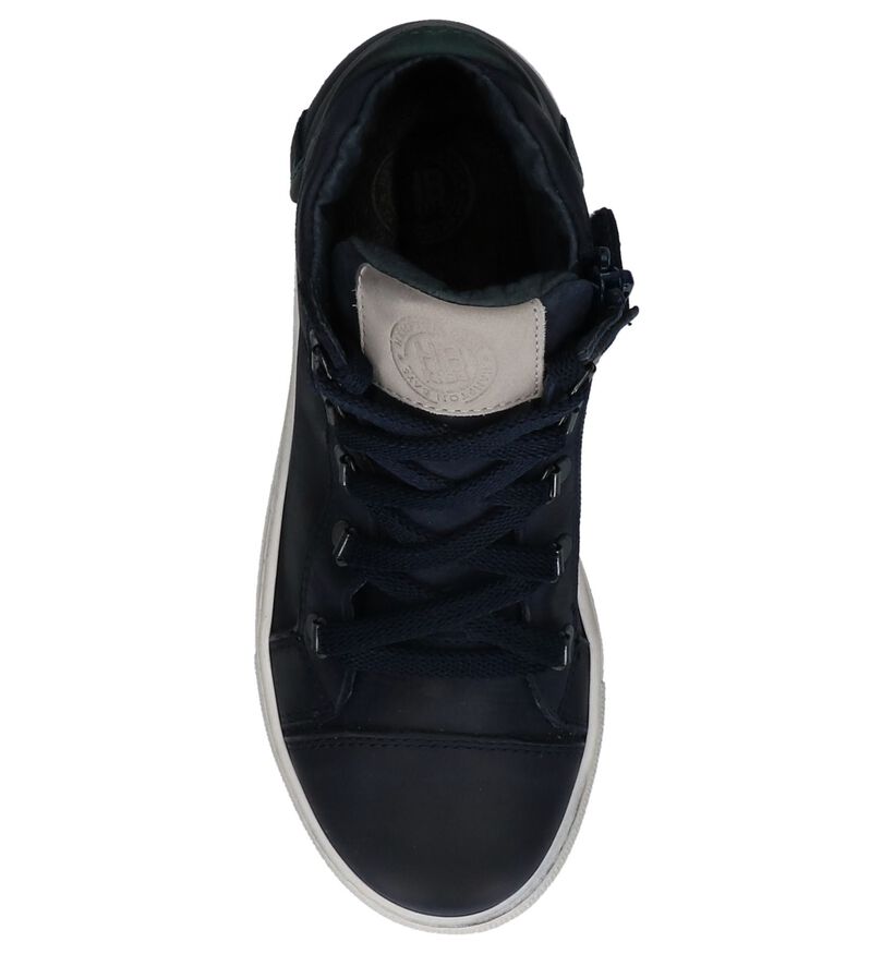 Donkerblauwe Hoge Geklede Sneakers Hampton Bays in leer (224123)