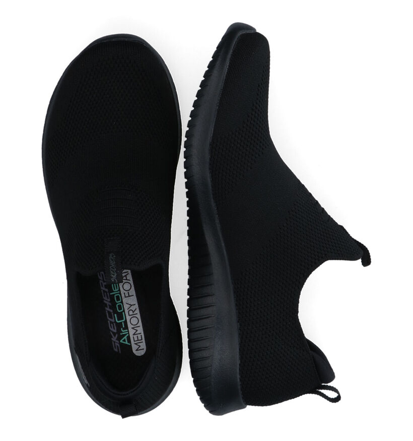Skechers Ultra Flex First Take Zwarte Slip-on Sneakers voor dames (310629) - geschikt voor steunzolen