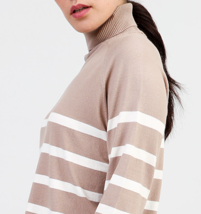 Pieces Sia Beige Trui met rolkraag voor dames (344987)