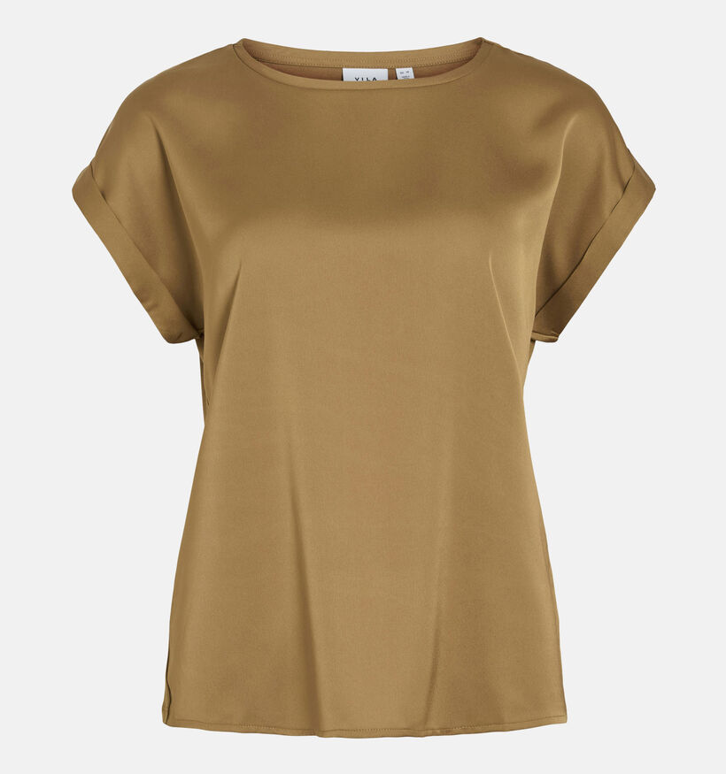 Vila Ellette Satin Bruine T-shirt voor dames (361343)