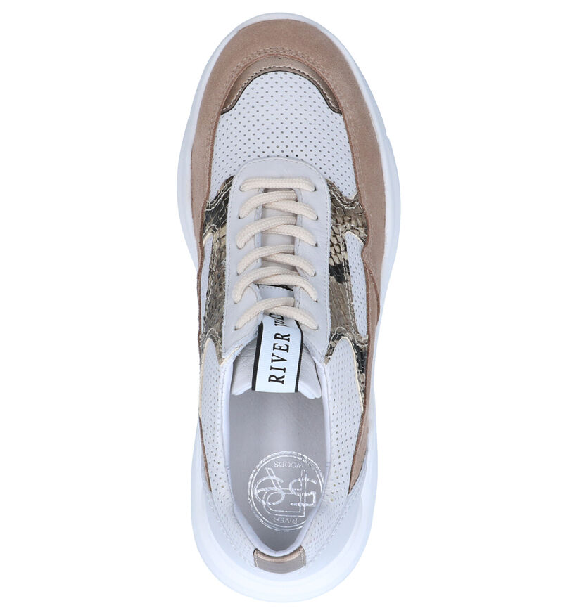 River Woods Anna Sneakers en Blanc/Beige en cuir (271173)