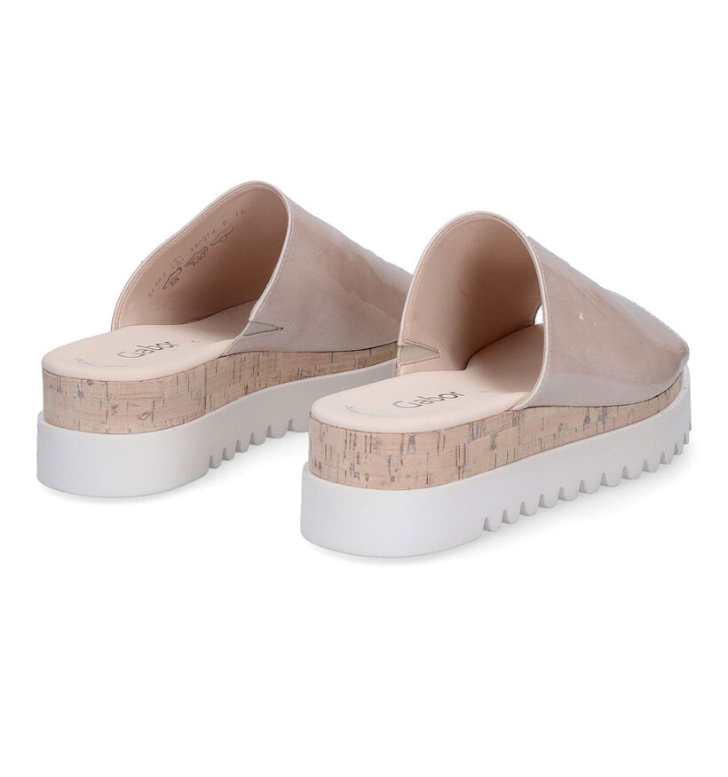 Gabor Best Fitting Mules en Beige en verni (306625)