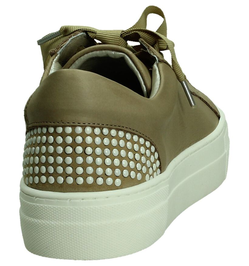 Beige Veterschoen Hampton Bays met Witte Studs in leer (196413)