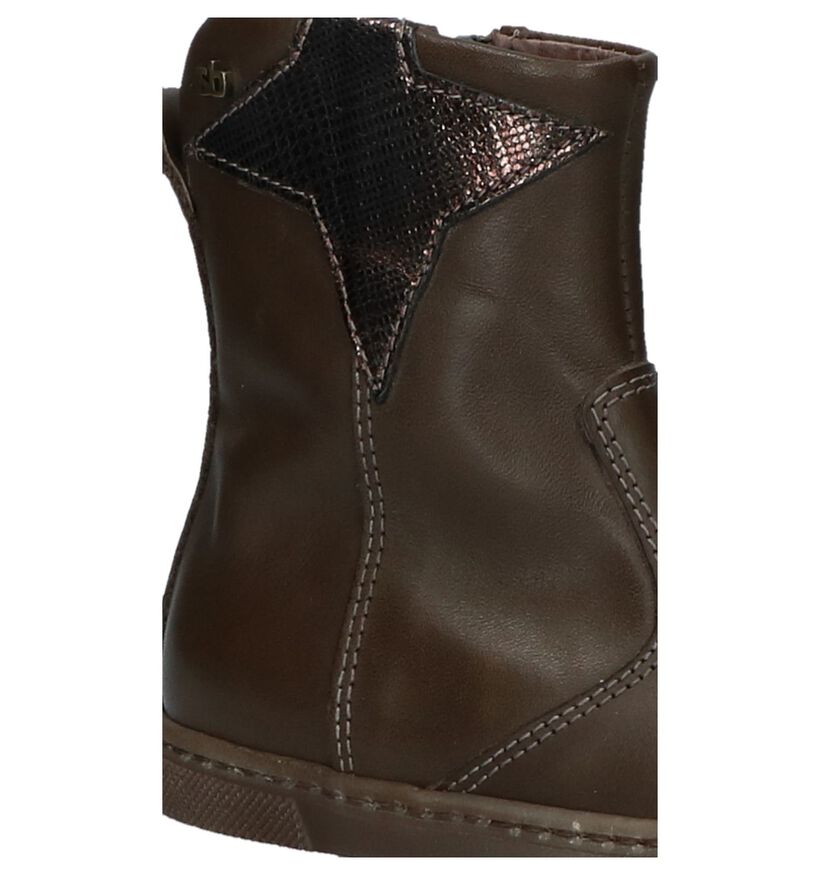 STONES and BONES Bottes basses en Brun foncé en cuir (225625)