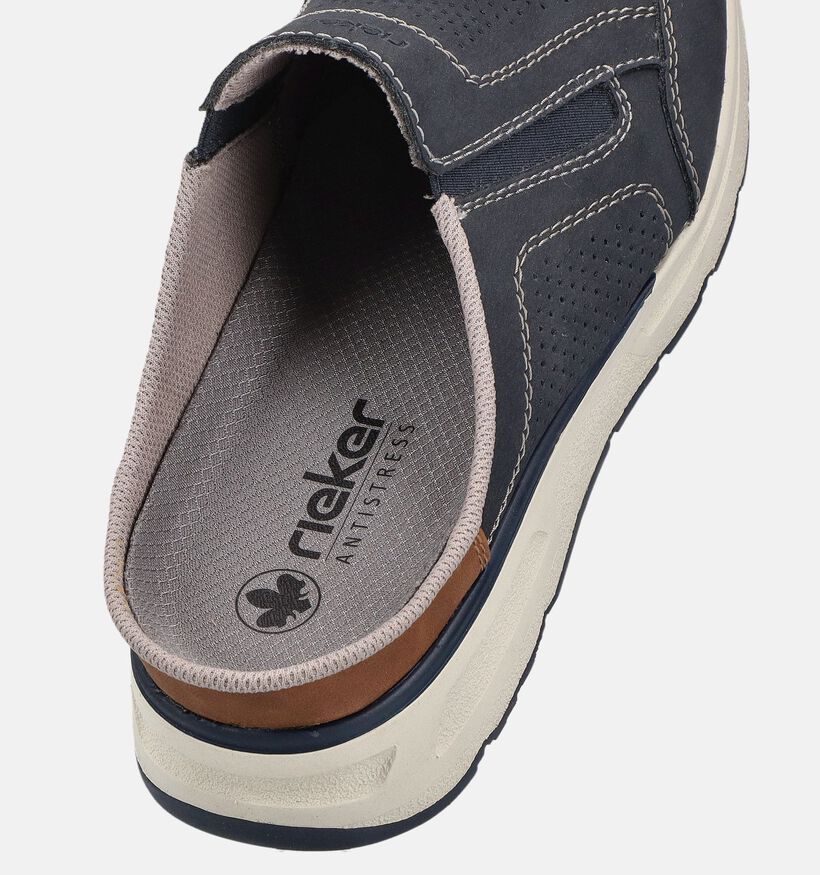 Rieker Nu-pieds casual en Bleu fonc&eacute; pour hommes (370478) - pour semelles orthop&eacute;diques