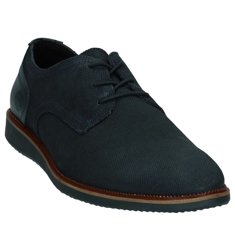 Donkerblauwe Geklede Veterschoenen Bullboxer in nubuck (260616)