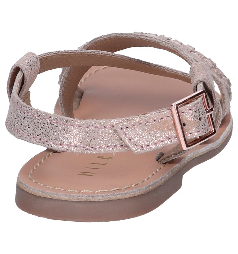 Rose Golden Sandalen Milo & Mila in nubuck (241265)