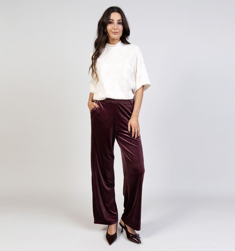 Pieces Bosella Velour Bordeaux Broek voor dames (365862)
