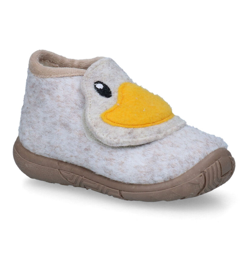 Milo & Mila Beige Babypantoffels voor jongens (332428) - geschikt voor steunzolen