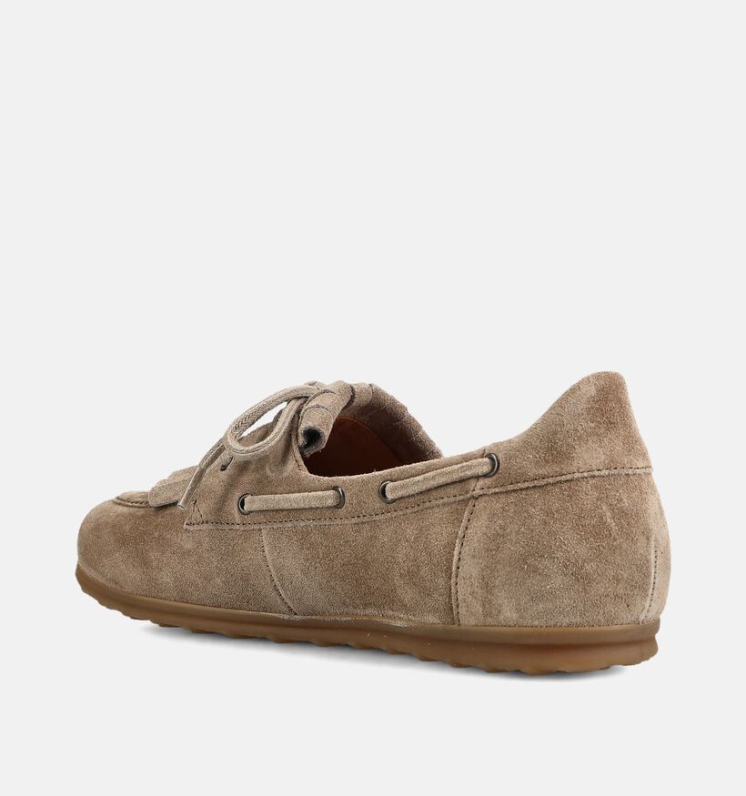 Gabor Donkerbeige Bootschoenen voor dames (378265) - geschikt voor steunzolen
