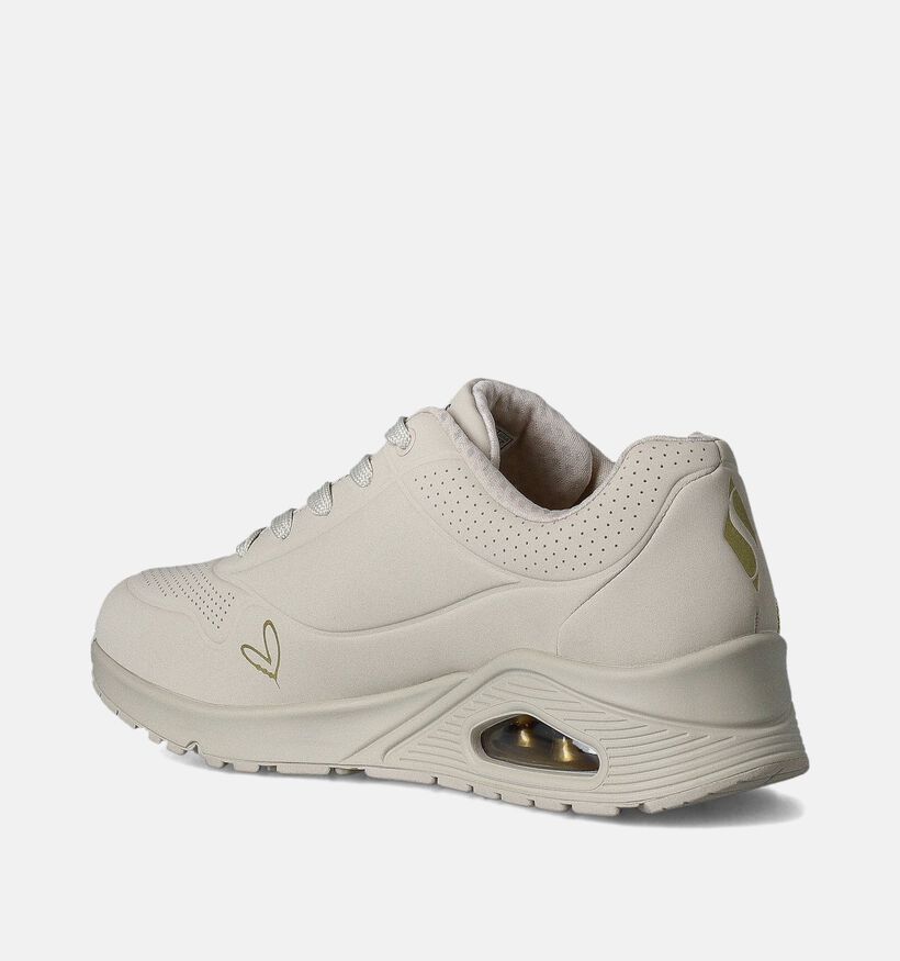 Skechers Uno Golden Heart Beige Sneakers voor dames (351892)