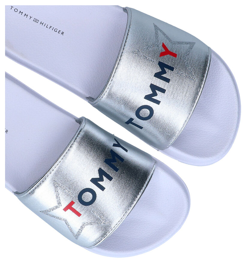 Tommy Hilfiger Claquettes en Argent en simili cuir (285717)