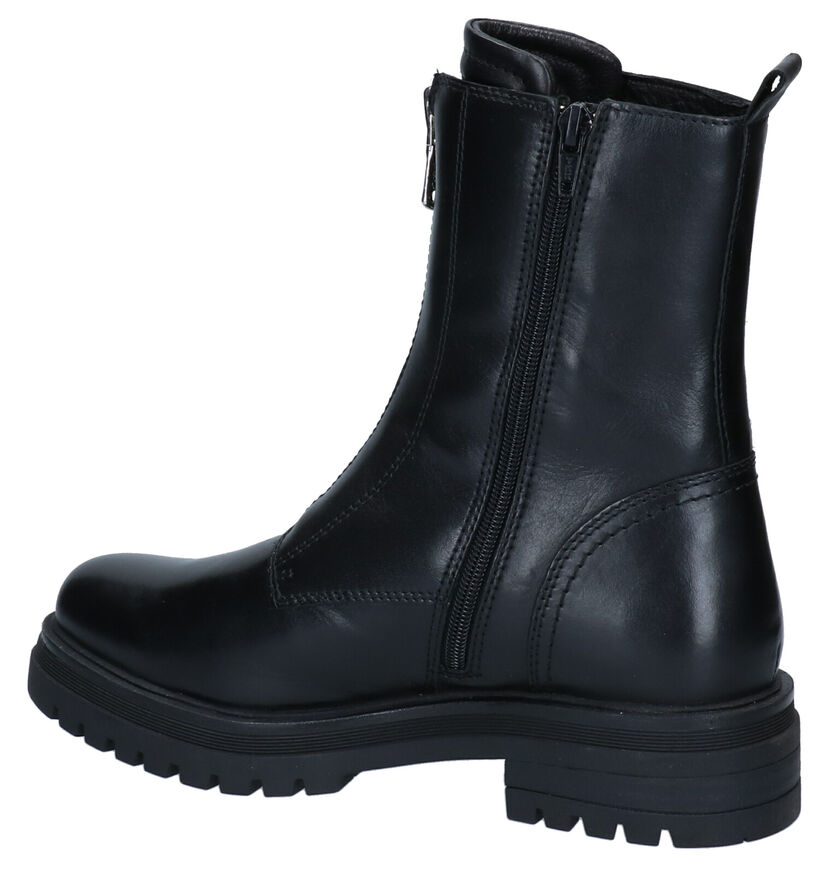 Poelman Bottines motardes en Noir en cuir (300325)