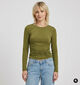 Vila Lysera Donkergroene T-shirt met Lange Mouwen voor dames (382215)