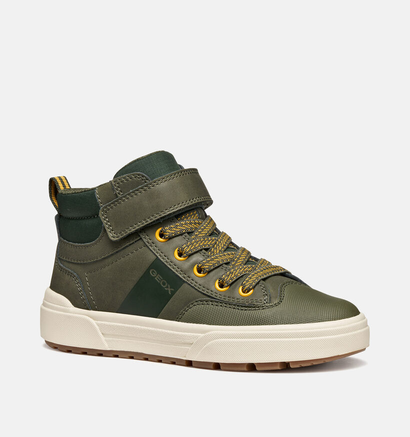 Geox Kaki Groene Hoge Sneakers voor jongens (360367) - geschikt voor steunzolen