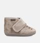 Cienta Taupe Gesloten Pantoffels met Velcro voor meisjes, jongens (381159) - geschikt voor steunzolen