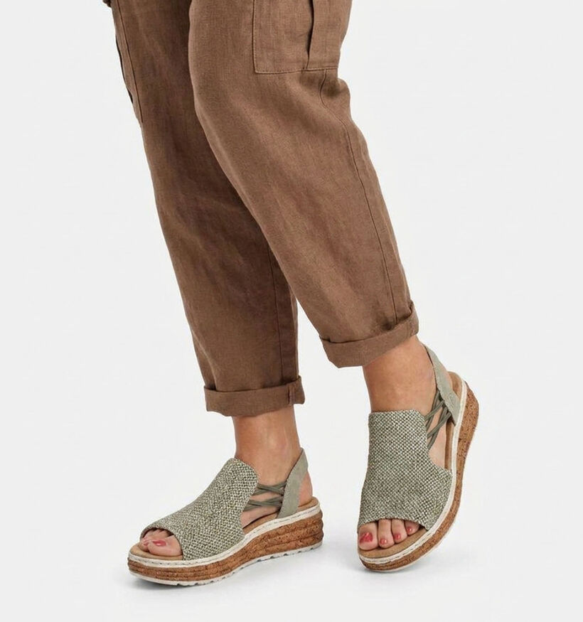 Rieker Kaki Sandalen met Sleehak voor dames (370400)