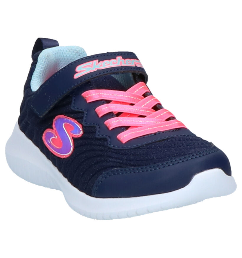 Skechers Ultra Flex Blauwe Slip-on Sneakers in stof (256135)