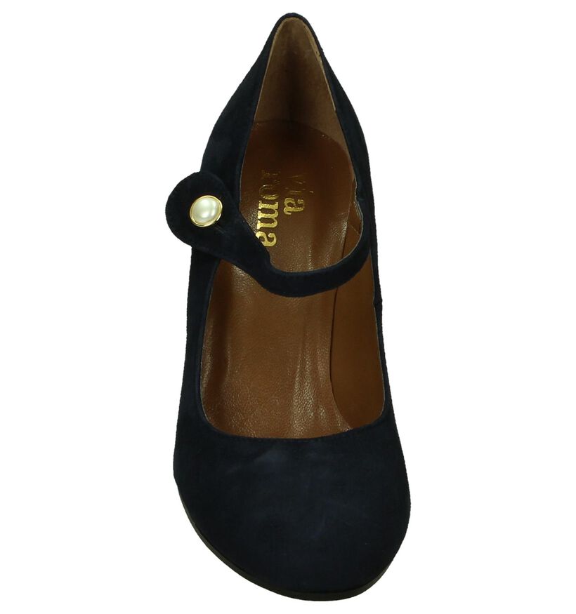 Bordeaux Pumps Via Roma met Bandje in daim (203699)