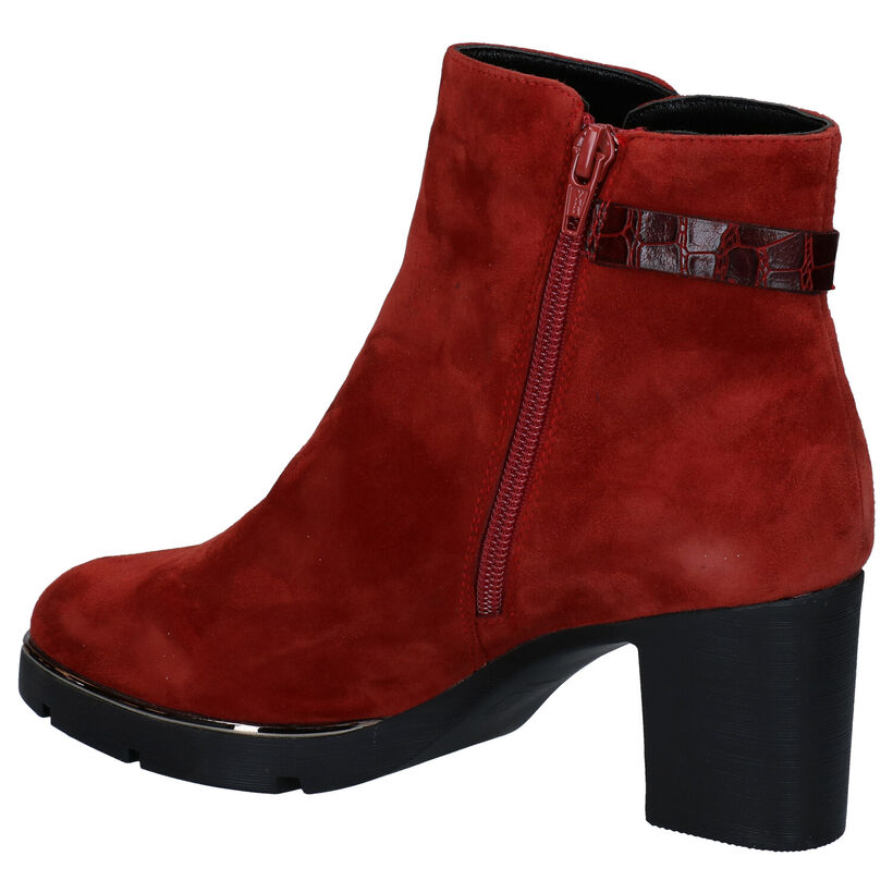 Nathan-Baume Bordeaux Enkellaarzen in daim (283250)