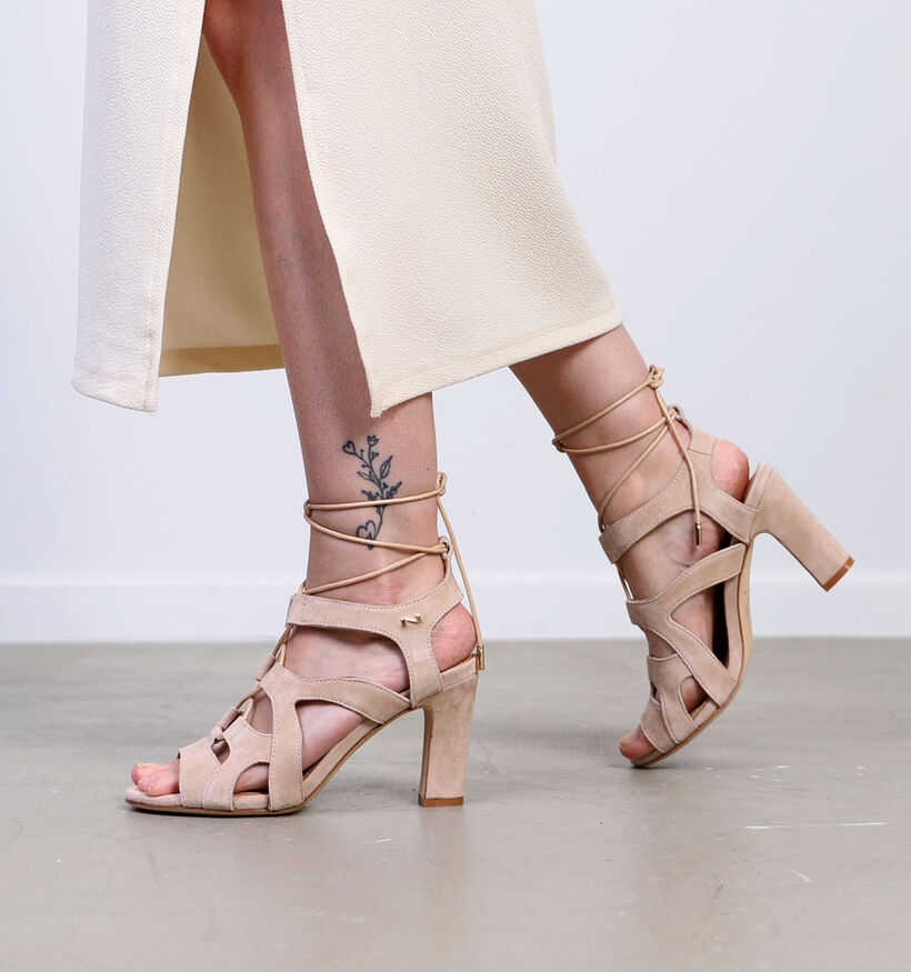 Nathan-Baume Sandales à talons en Beige clair pour femmes (308331)