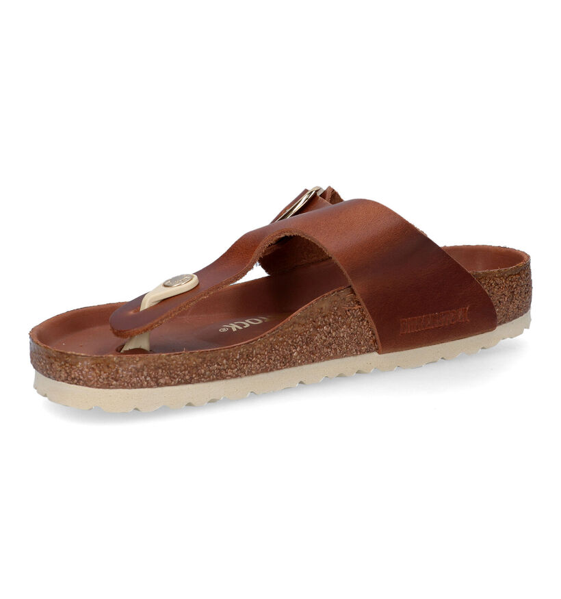 Birkenstock Gizeh Big Buckle Tongs en Cognac en cuir (322775)