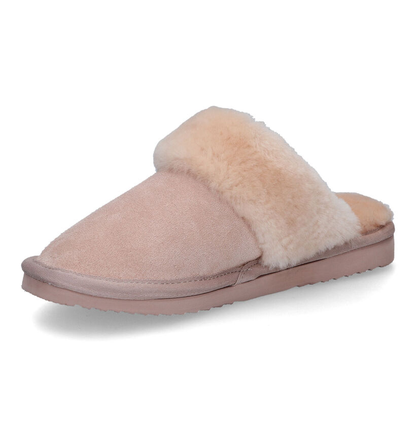 Warmbat Flurry Pantoufles en laine en Cognac pour femmes (329908)