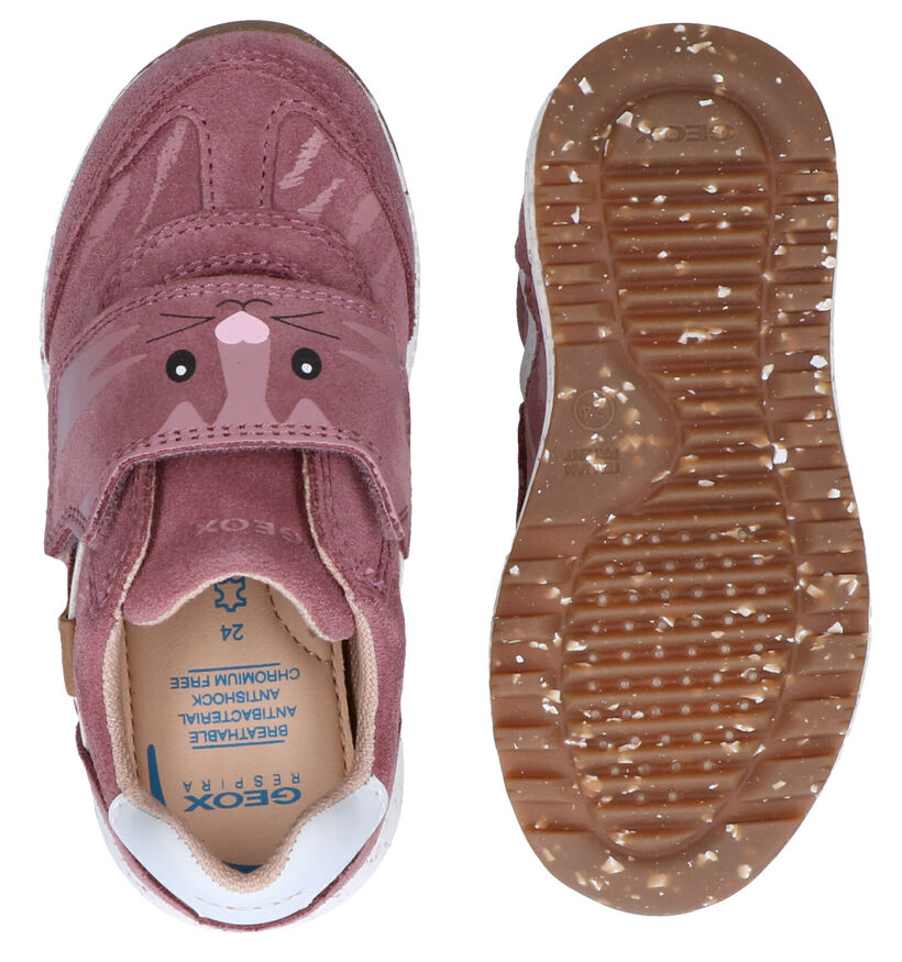 Geox Alben Roze Velcroschoenen in daim (284081)