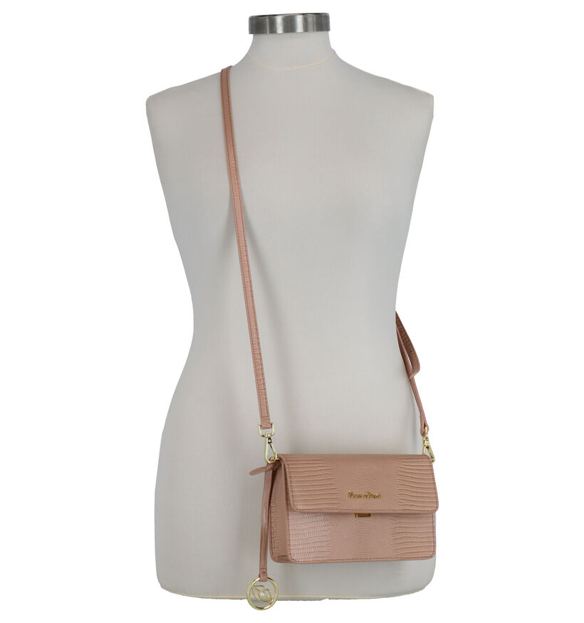 Kisses of Pearl Michelle Roze Crossbody Tas in kunstleer (273746)