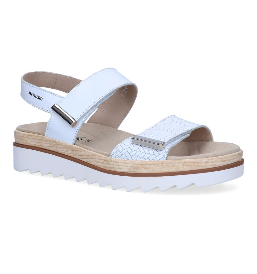 Mephisto Dominica Sandales avec talon compensé en Blanc pour femmes (354278)