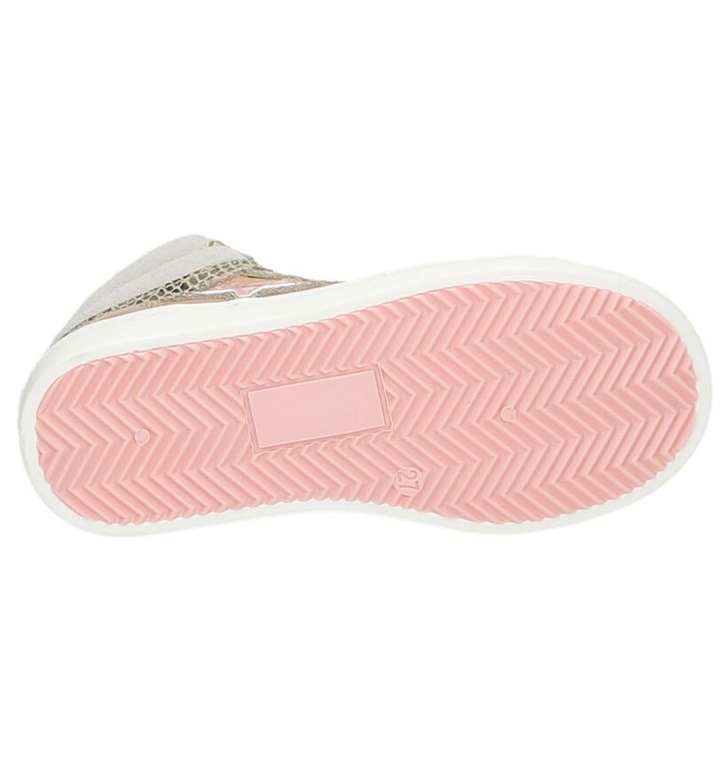 Roze Kanjers Hoge Sneakers in leer (159492)