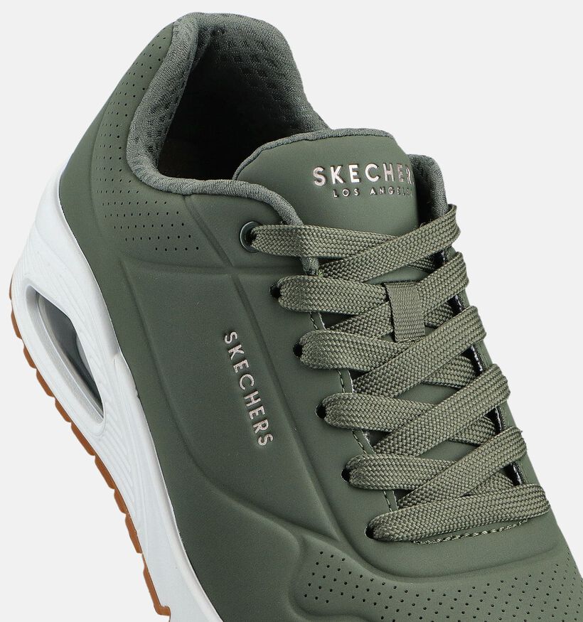 Skechers Uno Stand On Air Baskets en Vert kaki pour hommes (362193) - pour semelles orthop&eacute;diques