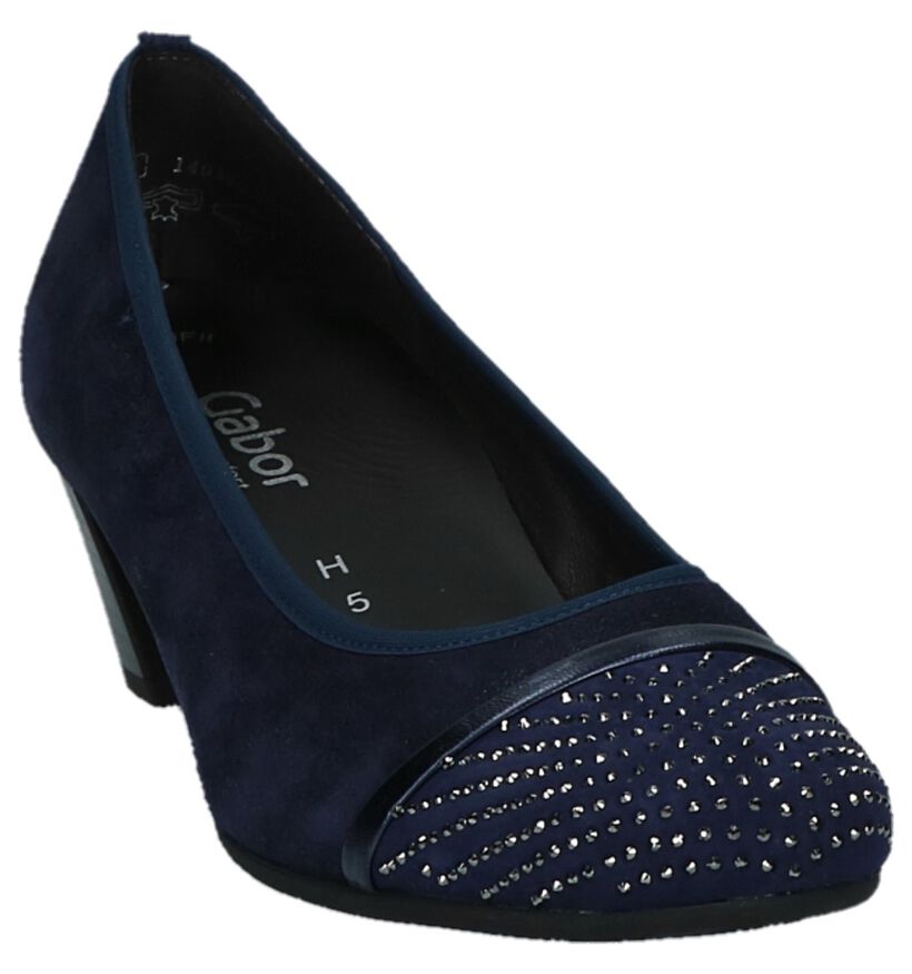 Donkergrijze Pumps met Steentjes Gabor Comfort in daim (231107)