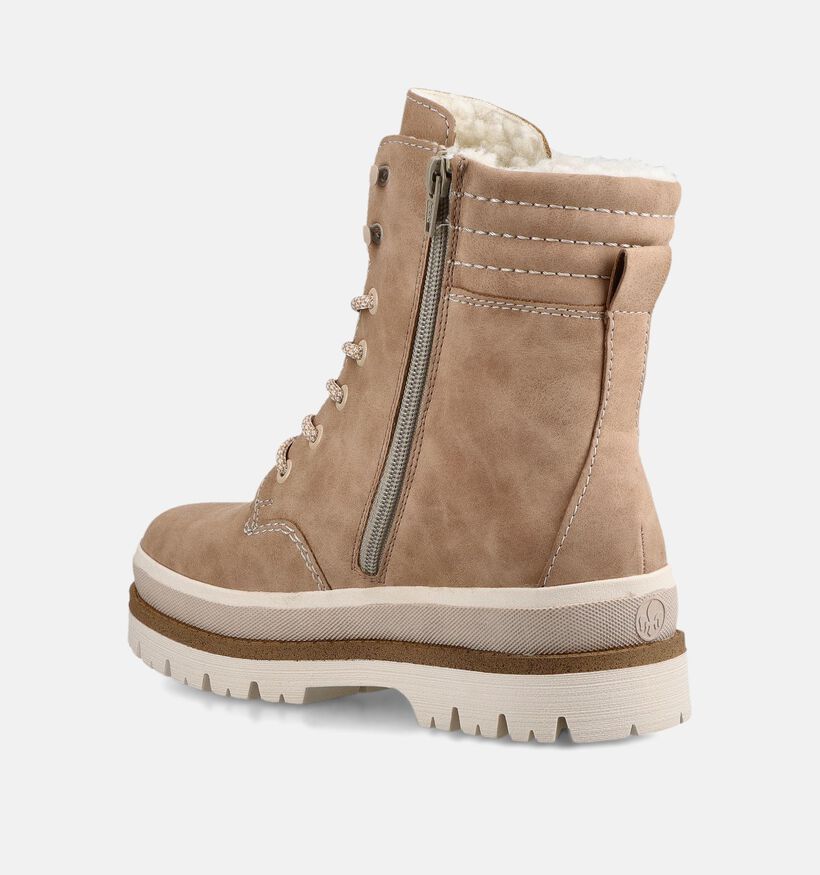 Rieker Donkerbeige Boots met Veters en Rits voor dames (379958) - geschikt voor steunzolen