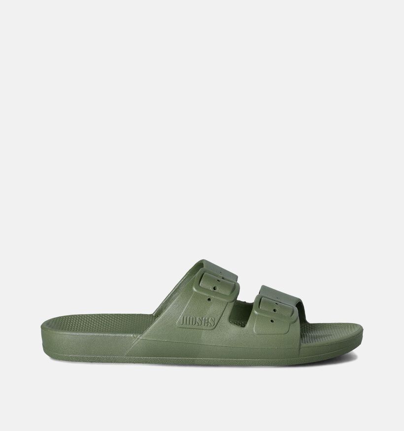 Freedom Moses Basic Claquettes en Vert kaki pour femmes (354876)