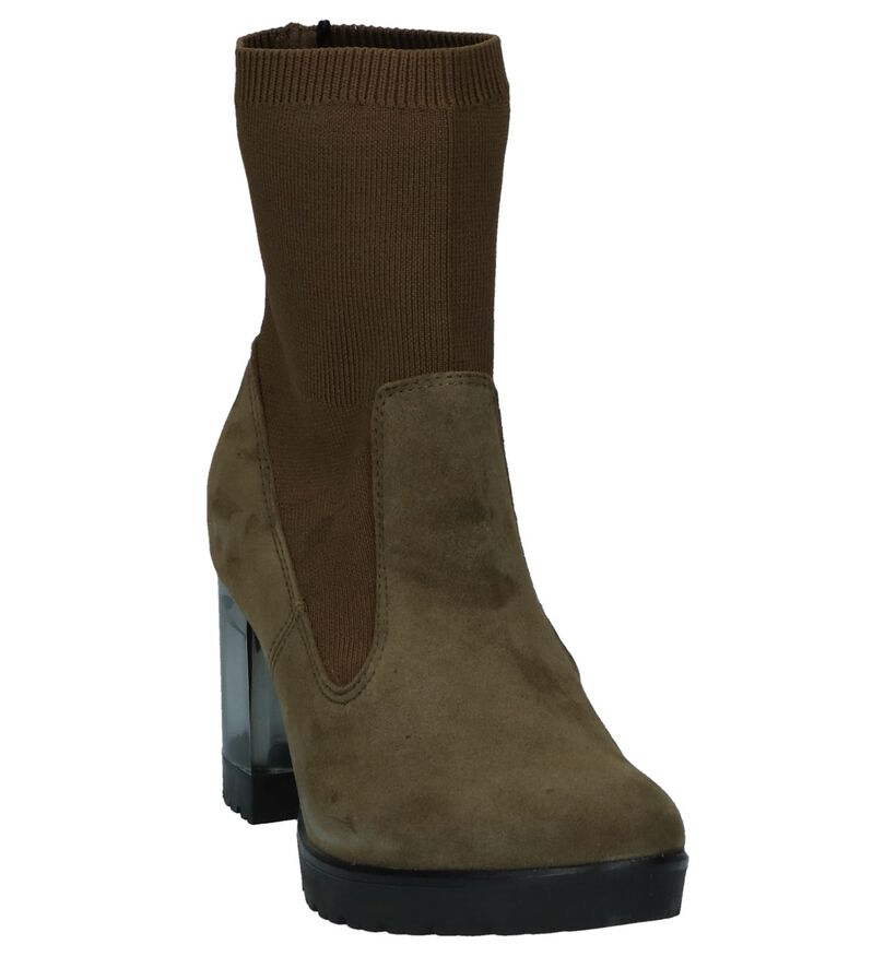 Tamaris Bottes basses en Vert olive en textile (226769)