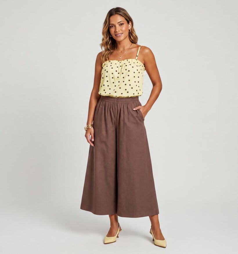 The Shirt Project Bruine Wijde Broek voor dames (376285)