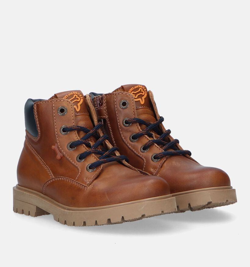 STONES and BONES Berit Bottines en Cognac pour garçons (345780) - pour semelles orthopédiques