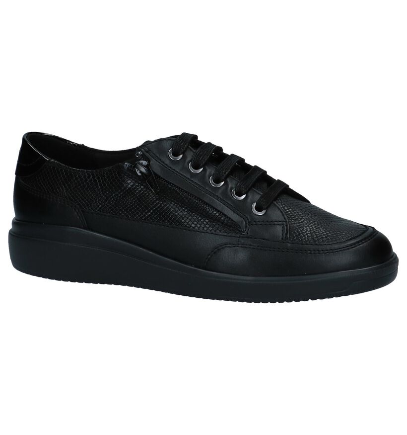 Geox Chaussures à lacets en Noir en imitation cuir (223040)