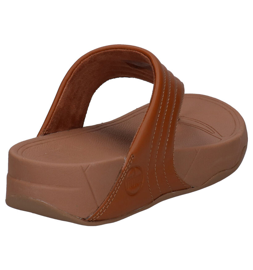 FitFlop Walkstar Cognac Teenslippers in leer (293468)