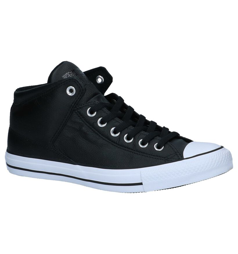 Converse Chuck Taylor All Star Zwarte Hoge Sneakers in leer (233488)