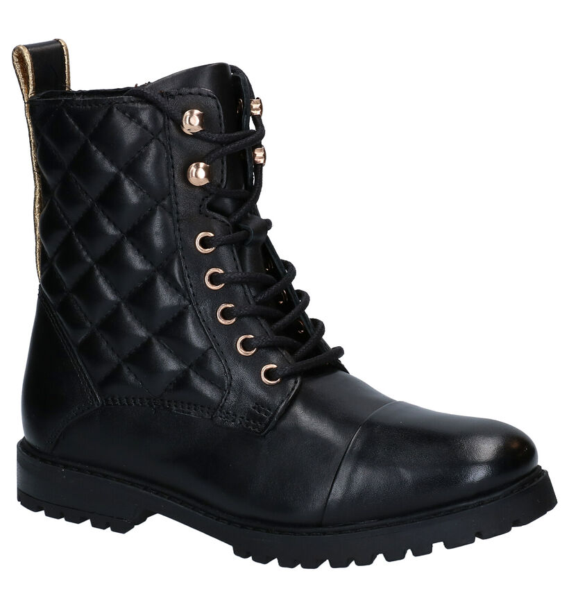 Milo & Mila Zwarte Boots in leer (278473)