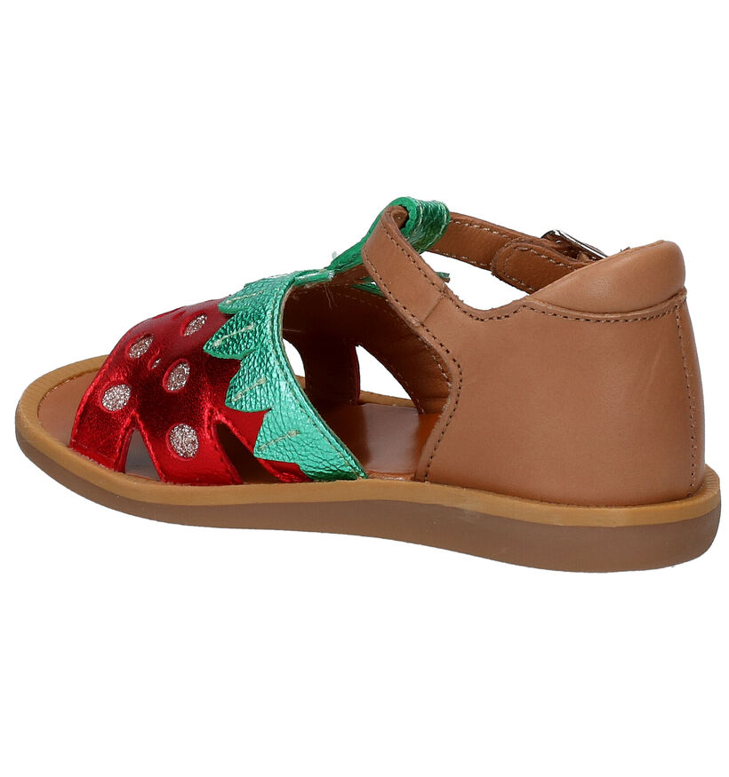 Pom d'Api Poppy Berry Cognac Sandaaltjes in leer (268793)