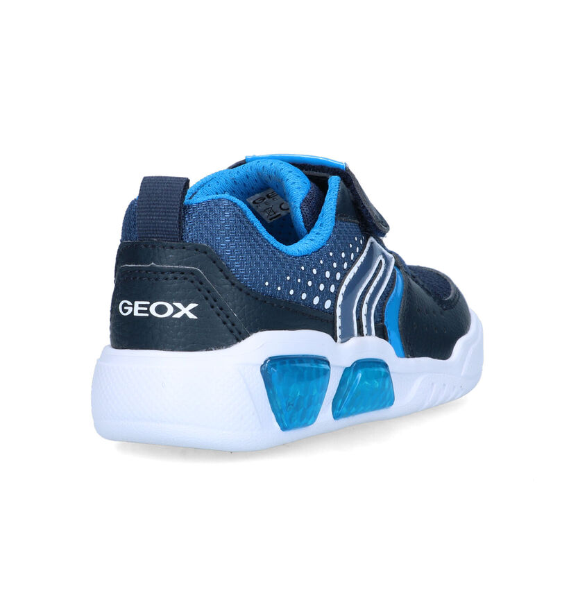 Geox Illuminus Baskets en Bleu pour garçons (320632) - pour semelles orthopédiques