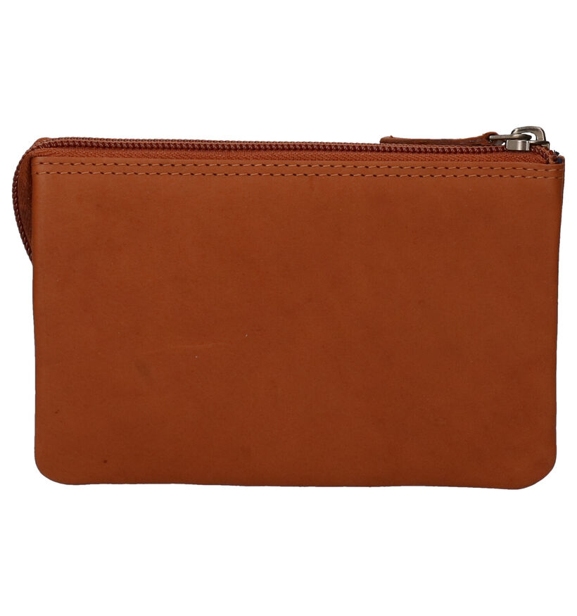 Euro-Leather Porte-monnaie zippé en Cognac pour femmes (343480)