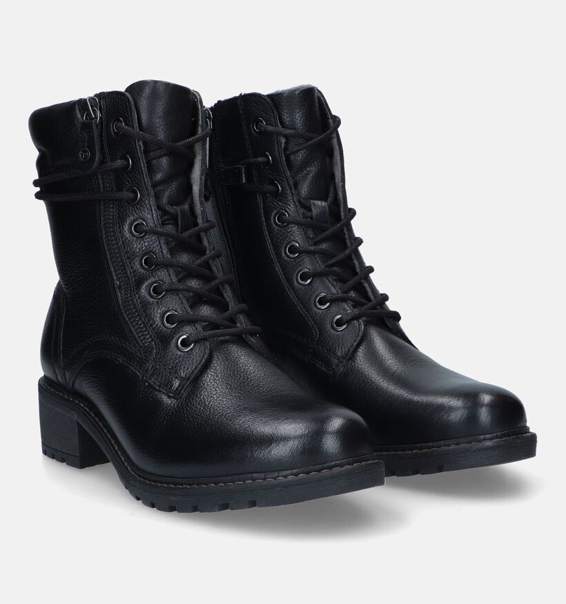 Tamaris Comfort Zwarte Biker boots voor dames (329340) - geschikt voor steunzolen