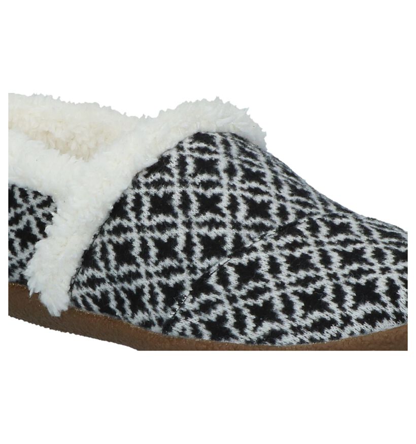 Zwart/Witte Pantoffels Toms House Slipper in stof (230800)