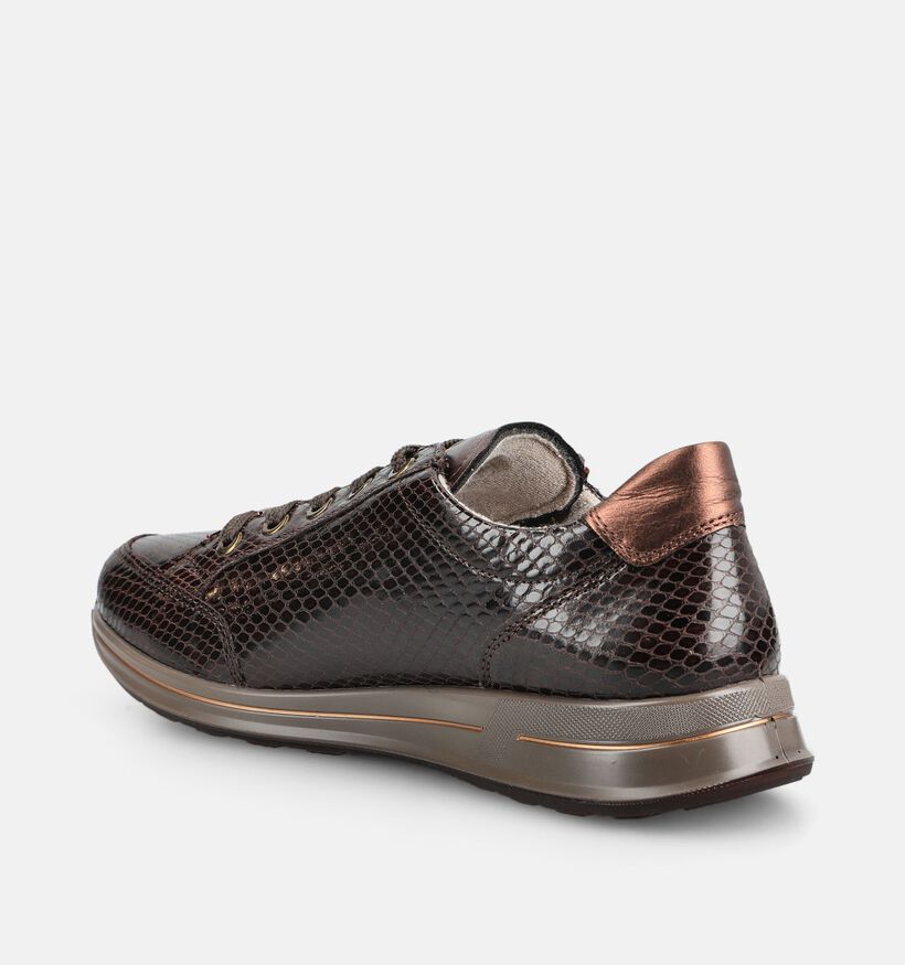 Ara Osaka 2.0 Donkerbruine Schoenen met Veter en Rits voor dames (379997) - geschikt voor steunzolen