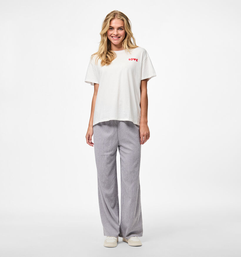 Pieces Witte Love T-shirt voor dames (362262)
